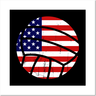 Usa America Flag Volleyball 4Th Of July Posters and Art